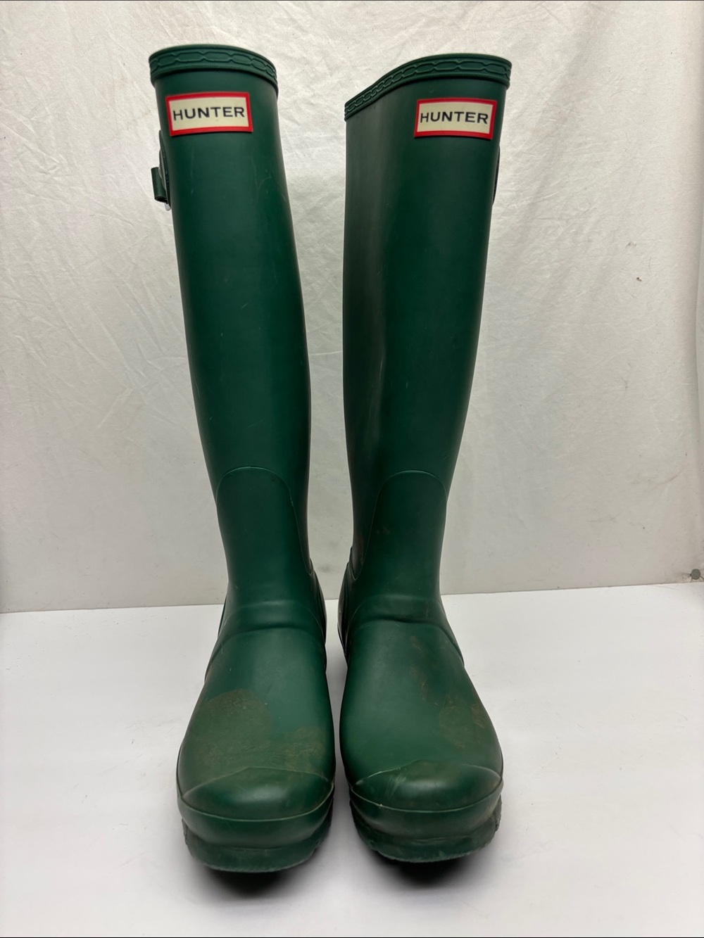 Hunter Women’s Tall Dark Green Rain Boots, SZ 7 women’s, box 3BA